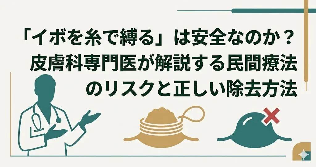 「イボを糸で縛る」は安全なのか?皮膚科専門医が解説する民間療法のリスクと正しい除去方法