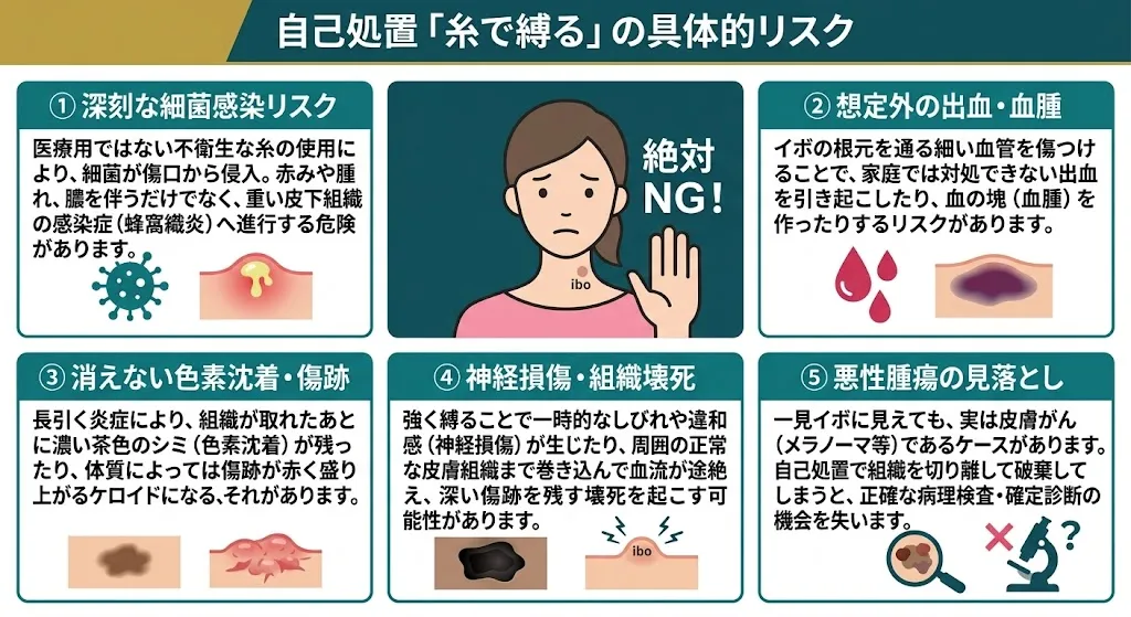 自己処置「糸で縛る」の具体的な5大リスク