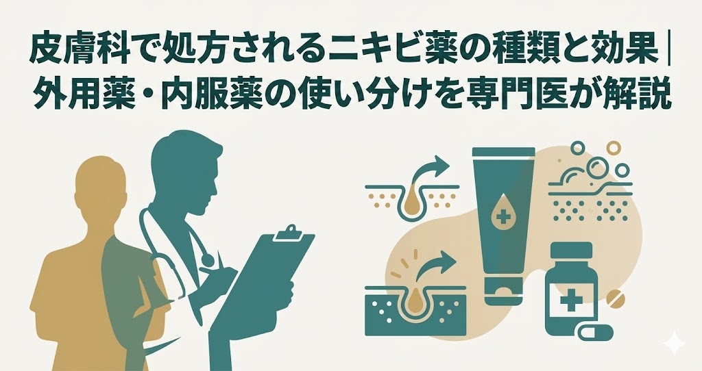 皮膚科で処方されるニキビ薬の種類と効果|外用薬・内服薬の使い分けを専門医が解説
